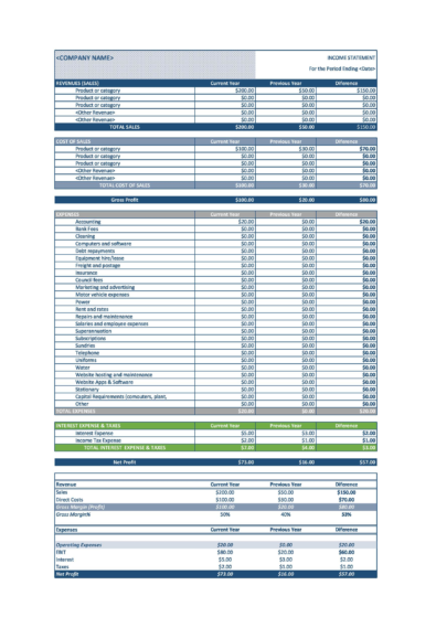 41 Free Income Statement Templates & Examples - Templatelab