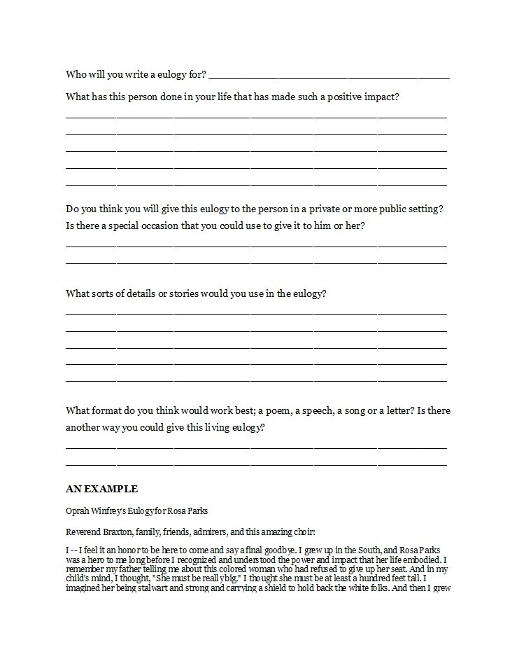 50 Best Eulogy Templates (For Relatives or Friends) ᐅ TemplateLab