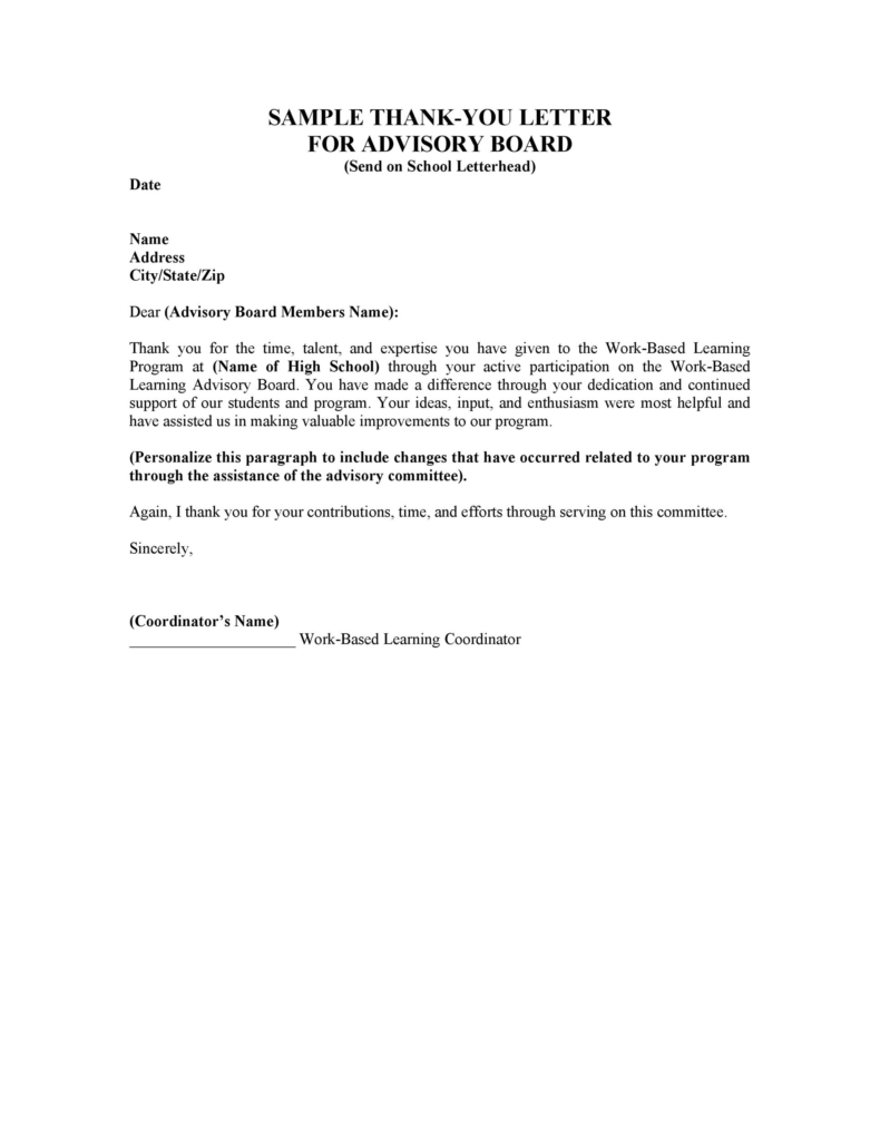 Thank you Letter Templates