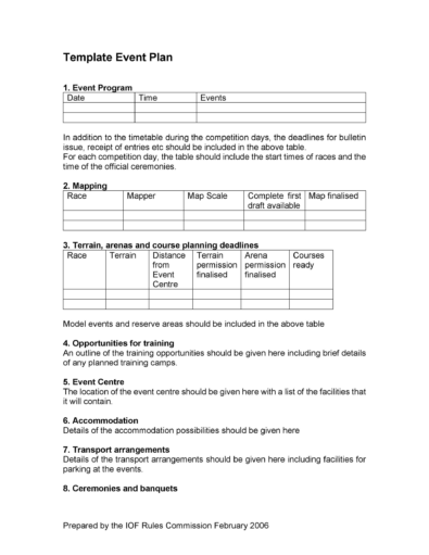 Free Event Planning Template 50