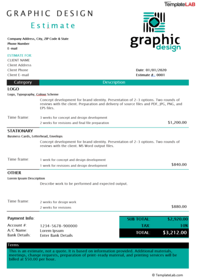 Free Graphic Design Estimate Template