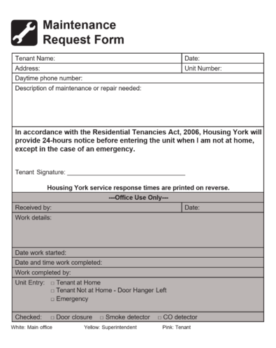 Free maintenance request form 08